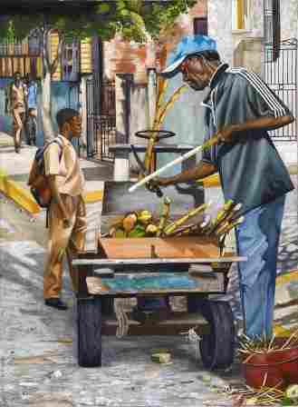 Man selling cane