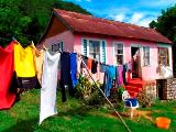 clothes line, colorful bling