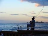 tropical beach scene, fishing in Jamaica,