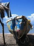 wooden canoe, tropical beaches